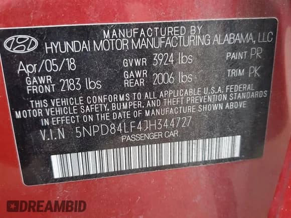 2018 Hyundai Elantra SEL z VIN 5NPD84LF4JH344727, wystawiony jako Copart lot #87246485 z przebiegiem 144 443 mil mil oraz Szkoda całkowita • Salvage title. Historia ofert i sprzedaży dostępna na DreamBid. Obrazek 12.