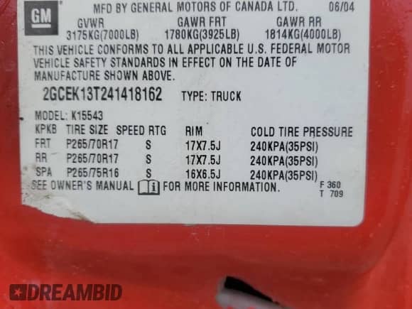 2004 Chevrolet Silverado 1500 Z71 with VIN 2GCEK13T241418162, listed as a Copart auction lot 90019445 with 270,699 mi miles and Salvage title. Bid and sale history available at DreamBid. Image 12.