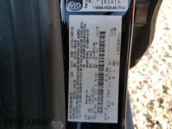 ✅ 2018 Ford Fiesta S • VIN: 3FADP4AJ3JM100254 • Lot: 62585445. Listed on Copart with 160,419 mi. Free auction sales archive from the USA and detailed vehicle history report at DreamBid. Image 12.