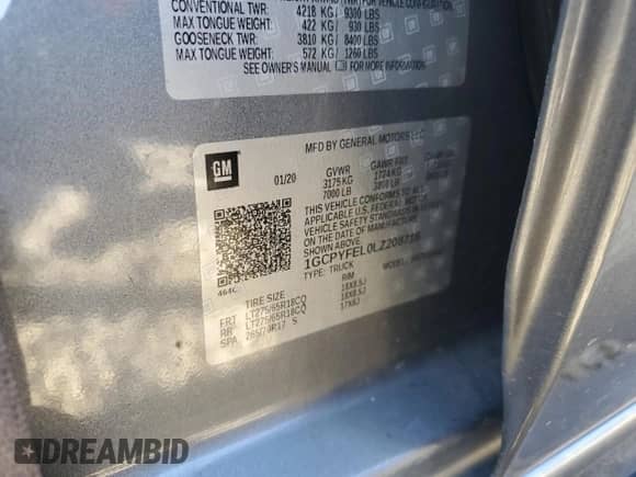 ✅ 2020 Chevrolet Silverado 1500 LT Trail Boss • VIN: 1GCPYFEL0LZ208716 • Лот: 82325845. Опубликован ранее на Copart с пробегом 41 810 миль. Бесплатный доступ к архиву аукционных продаж из США и подробный отчёт об истории автомобиля на DreamBid. Изображение 12.