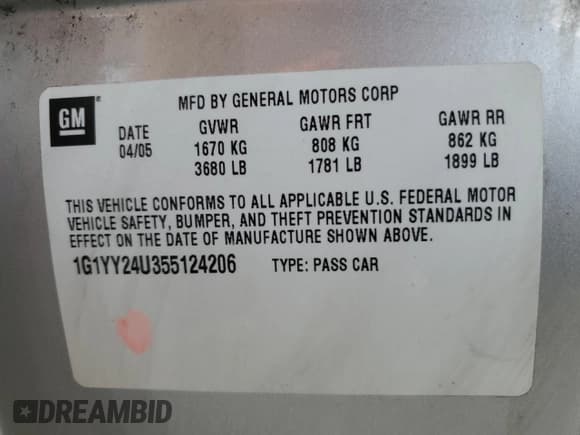 ✅ 2005 Chevrolet Corvette • VIN: 1G1YY24U355124206 • Lot: 85360365. Wystawiony na Copart z przebiegiem 141 270 mil. Bezpłatny archiwum sprzedaży aukcyjnych z USA i szczegółowy raport historii pojazdu na DreamBid. Zdjęcie 12.