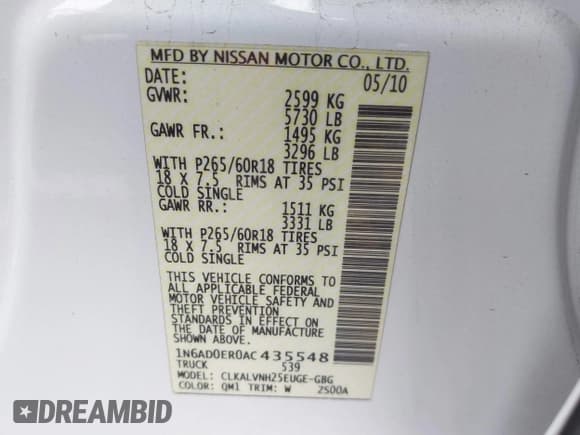 ✅ 2010 Nissan Frontier SE • VIN: 1N6AD0ER0AC435548 • Lot: 41793755. Wystawiony na IAAI z przebiegiem 126 934 mil. Bezpłatny archiwum sprzedaży aukcyjnych z USA i szczegółowy raport historii pojazdu na DreamBid. Zdjęcie 9.