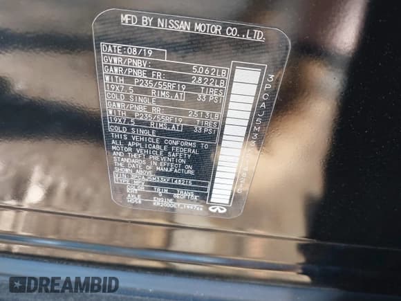 ✅ 2019 Infiniti QX50 Essential • VIN: 3PCAJ5M33KF148215 • Лот: 42092174. Опубликован ранее на IAAI с пробегом 82 604 миль. Бесплатный доступ к архиву аукционных продаж из США и подробный отчёт об истории автомобиля на DreamBid. Изображение 9.