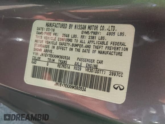 ✅ 2017 Infiniti Q60 Premium • VIN: JN1EV7EKXHM360524 • Лот: 42512275. Опубликован ранее на IAAI с пробегом 74 000 миль. Бесплатный доступ к архиву аукционных продаж из США и подробный отчёт об истории автомобиля на DreamBid. Изображение 9.