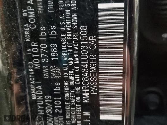 ✅ 2020 Hyundai Venue SEL • VIN: KMHRC8A34LU031508 • Lot: 79174974. Listed on Copart with 102,863 mi. Free auction sales archive from the USA and detailed vehicle history report at DreamBid. Image 14.