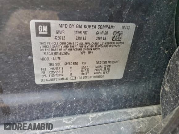 ✅ 2014 Buick Encore Convenience • VIN: KL4CJBSB4EB539957 • Lot: 93854645. Wystawiony na Copart z przebiegiem 162 811 mil. Bezpłatny archiwum sprzedaży aukcyjnych z USA i szczegółowy raport historii pojazdu na DreamBid. Zdjęcie 12.