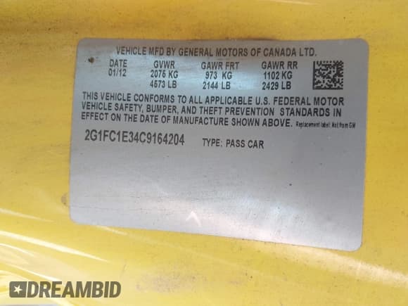 ✅ 2012 Chevrolet Camaro 2LT • VIN: 2G1FC1E34C9164204 • Лот: 42922828. Опубликован ранее на IAAI с пробегом Не указан. Бесплатный доступ к архиву аукционных продаж из США и подробный отчёт об истории автомобиля на DreamBid. Изображение 9.