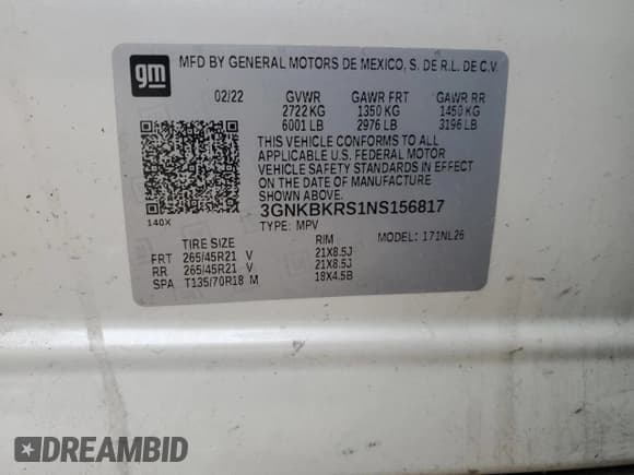 ✅ 2022 Chevrolet Blazer RS • VIN: 3GNKBKRS1NS156817 • Lot: 90635765. Wystawiony na Copart z przebiegiem 84 775 mil. Bezpłatny archiwum sprzedaży aukcyjnych z USA i szczegółowy raport historii pojazdu na DreamBid. Zdjęcie 14.