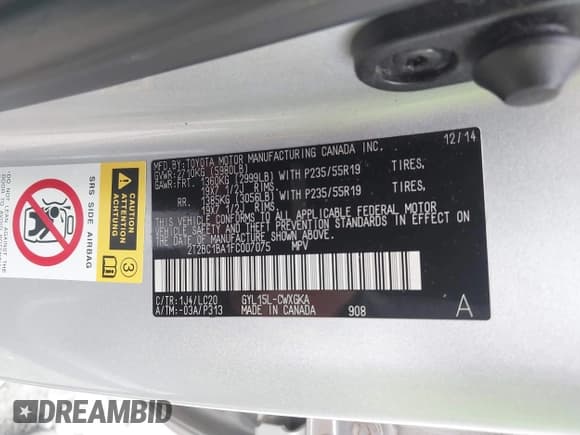 ✅ 2015 Lexus RX 450h • VIN: 2T2BC1BA1FC007075 • Lot: 43592816. Listed on IAAI with 129,037 mi. Free auction sales archive from the USA and detailed vehicle history report at DreamBid. Image 9.