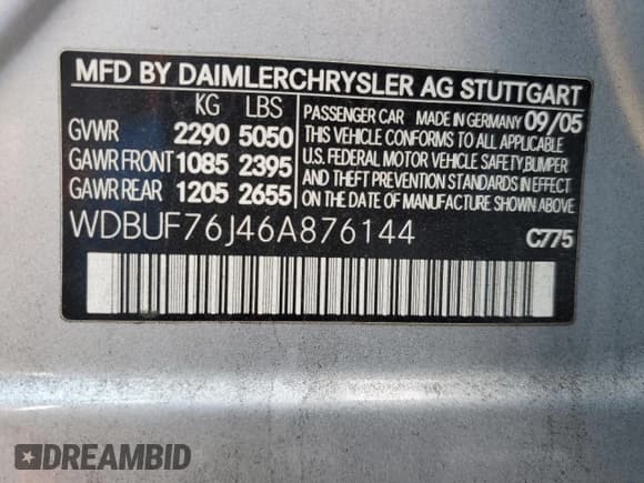 ✅ 2006 Mercedes-Benz E 55 AMG • VIN: WDBUF76J46A876144 • Lot: 89139685. Listed on Copart with 120,863 mi. Free auction sales archive from the USA and detailed vehicle history report at DreamBid. Image 12.