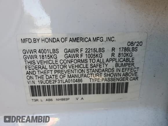 ✅ 2020 Acura ILX • VIN: 19UDE2F31LA010486 • Лот: 81790405. Опубликован ранее на Copart с пробегом 99 510 миль. Бесплатный доступ к архиву аукционных продаж из США и подробный отчёт об истории автомобиля на DreamBid. Изображение 13.