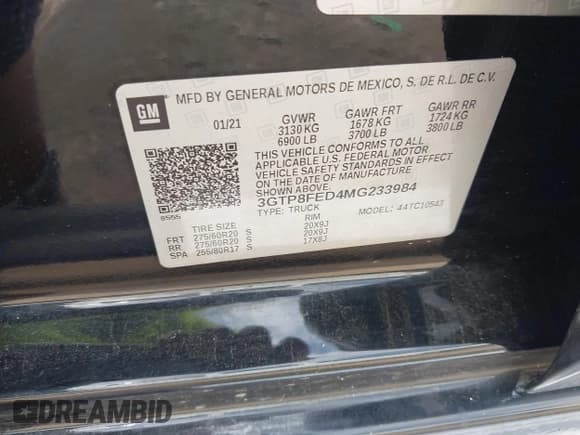 ✅ 2021 GMC Sierra 1500 Denali • VIN: 3GTP8FED4MG233984 • Lot: 43056259. Wystawiony na IAAI z przebiegiem 72 256 mil. Bezpłatny archiwum sprzedaży aukcyjnych z USA i szczegółowy raport historii pojazdu na DreamBid. Zdjęcie 9.