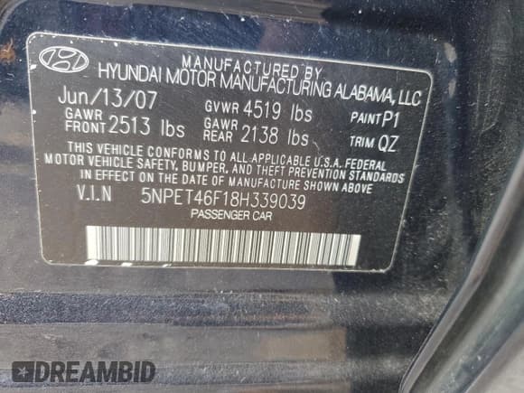 ✅ 2008 Hyundai Sonata GLS • VIN: 5NPET46F18H339039 • Лот: 81514744. Опубликован ранее на Copart с пробегом 160 216 миль. Бесплатный доступ к архиву аукционных продаж из США и подробный отчёт об истории автомобиля на DreamBid. Изображение 14.