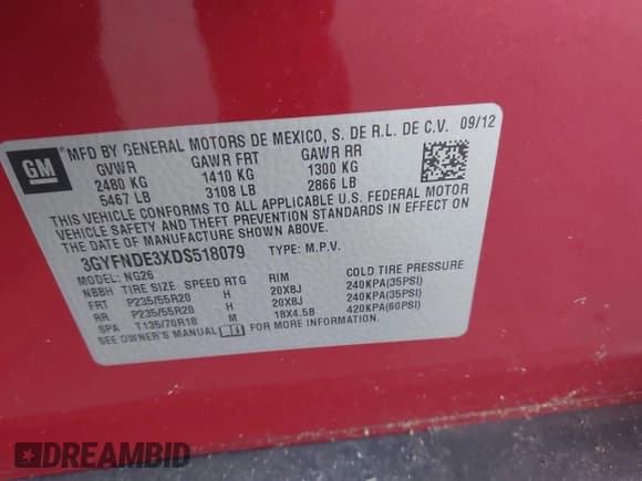 ✅ 2013 Cadillac SRX Performance Collection • VIN: 3GYFNDE3XDS518079 • Lot: 43549896. Wystawiony na IAAI z przebiegiem 89 936 mil. Bezpłatny archiwum sprzedaży aukcyjnych z USA i szczegółowy raport historii pojazdu na DreamBid. Zdjęcie 9.