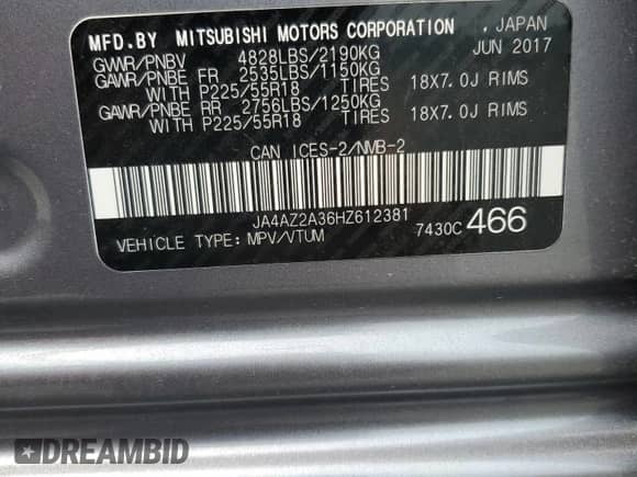 2017 Mitsubishi Outlander ES с VIN JA4AZ2A36HZ612381, выставлен на аукционе Copart как лот 59613015 с пробегом 141 811 миль миль и Списание • Salvage title. История ставок и продаж доступна на DreamBid. Изображение 13.