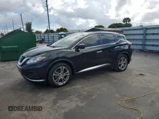 ✅ 2018 Nissan Murano SL • VIN: 5N1AZ2MH5JN143242 • Лот: 85529535. Опубликован ранее на Copart с пробегом 72 866 миль. Бесплатный доступ к архиву аукционных продаж из США и подробный отчёт об истории автомобиля на DreamBid. Изображение 1.