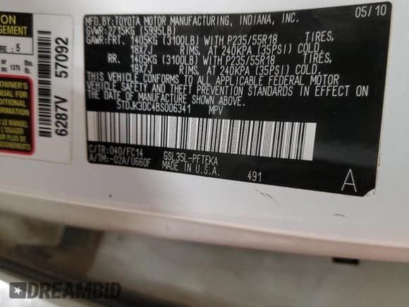 ✅ 2011 Toyota Sienna LE • VIN: 5TDJK3DC4BS006341 • Lot: 83801415. Listed on Copart with 190,879 mi. Free auction sales archive from the USA and detailed vehicle history report at DreamBid. Image 13.