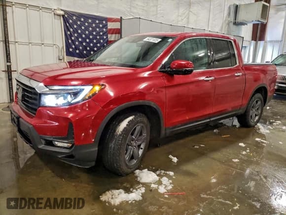 ✅ 2021 Honda Ridgeline RTL-E • VIN: 5FPYK3F78MB019462 • Lot: 94321935. Listed on Copart with 29,105 mi. Free auction sales archive from the USA and detailed vehicle history report at DreamBid. Image 1.