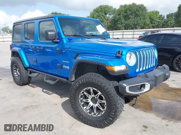 ✅ 2022 Jeep Wrangler Unlimited Sahara • VIN: 1C4HJXENXNW118607 • Lot: 42536834. Listed on IAAI with 29,917 mi. Free auction sales archive from the USA and detailed vehicle history report at DreamBid. Image 1.