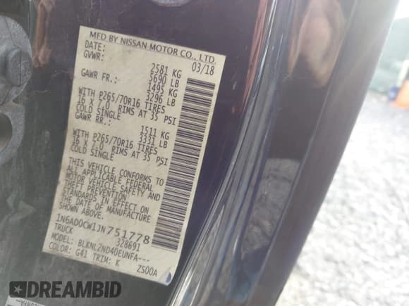 ✅ 2018 Nissan Frontier Pro-4X • VIN: 1N6AD0CW1JN751778 • Lot: 42488058. Listed on IAAI with 71,193 mi. Free auction sales archive from the USA and detailed vehicle history report at DreamBid. Image 9.