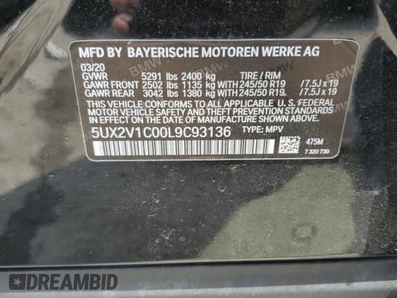 ✅ 2020 BMW X4 xDrive30i • VIN: 5UX2V1C00L9C93136 • Lot: 62766585. Wystawiony na Copart z przebiegiem 31 611 mil. Bezpłatny archiwum sprzedaży aukcyjnych z USA i szczegółowy raport historii pojazdu na DreamBid. Zdjęcie 13.