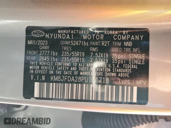 ✅ 2023 Hyundai Tucson Limited • VIN: KM8JFDA28PU131718 • Lot: 74499334. Wystawiony na Copart z przebiegiem 35 515 mil. Bezpłatny archiwum sprzedaży aukcyjnych z USA i szczegółowy raport historii pojazdu na DreamBid. Zdjęcie 15.