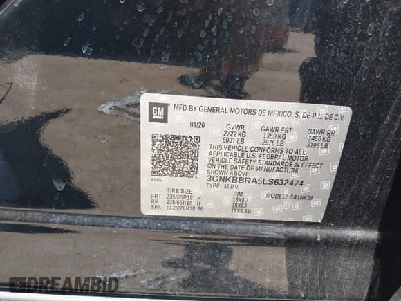 ✅ 2020 Chevrolet Blazer LT • VIN: 3GNKBBRA5LS632474 • Лот: 42830543. Опубликован ранее на IAAI с пробегом 70 209 миль. Бесплатный доступ к архиву аукционных продаж из США и подробный отчёт об истории автомобиля на DreamBid. Изображение 9.