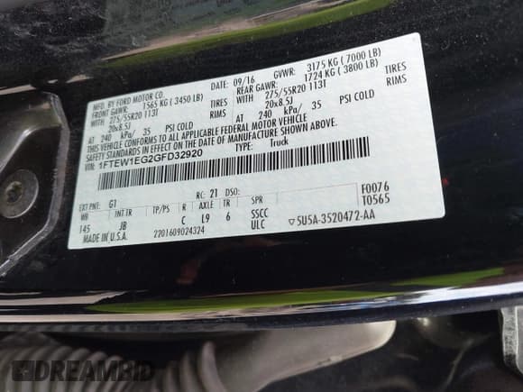 ✅ 2016 Ford F-150 XLT • VIN: 1FTEW1EG2GFD32920 • Lot: 43798436. Listed on IAAI with 162,660 mi. Free auction sales archive from the USA and detailed vehicle history report at DreamBid. Image 9.