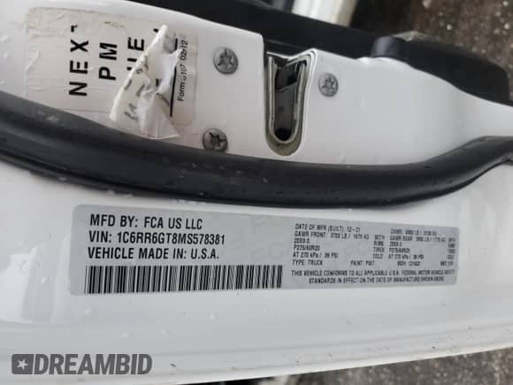 2021 Ram 1500 Warlock z VIN 1C6RR6GT8MS578381, wystawiony jako Copart lot #80725634 z przebiegiem 75 650 mil mil oraz Nie do naprawy • Non repairable. Historia ofert i sprzedaży dostępna na DreamBid. Obrazek 13.