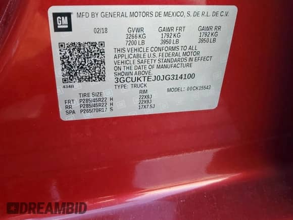 2018 Chevrolet Silverado 1500 High Country с VIN 3GCUKTEJ0JG314100, выставлен на аукционе Copart как лот 67733345 с пробегом 109 029 миль миль и Чистый • Clean title. История ставок и продаж доступна на DreamBid. Изображение 12.