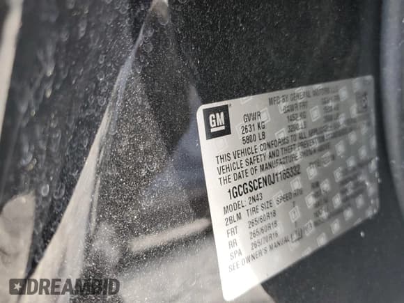 ✅ 2018 Chevrolet Colorado 2WD LT • VIN: 1GCGSCEN0J1165332 • Lot: 53876005. Listed on Copart with 53,916 mi. Free auction sales archive from the USA and detailed vehicle history report at DreamBid. Image 12.