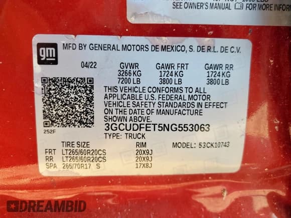 ✅ 2022 Chevrolet Silverado 1500 LT Trail Boss • VIN: 3GCUDFET5NG553063 • Lot: 69276765. Wystawiony na Copart z przebiegiem 93 125 mil. Bezpłatny archiwum sprzedaży aukcyjnych z USA i szczegółowy raport historii pojazdu na DreamBid. Zdjęcie 12.