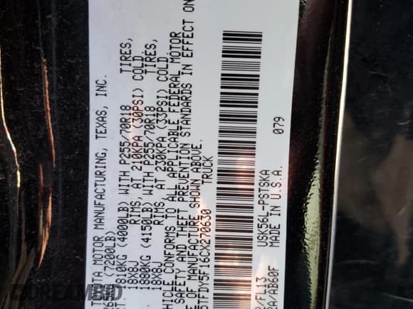 ✅ 2012 Toyota Tundra • VIN: 5TFDY5F16CX270630 • Lot: 61192235. Wystawiony na Copart z przebiegiem 134 664 mil. Bezpłatny archiwum sprzedaży aukcyjnych z USA i szczegółowy raport historii pojazdu na DreamBid. Zdjęcie 12.