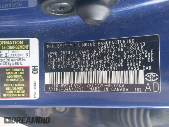 ✅ 2014 Toyota Corolla L • VIN: 2T1BURHE6EC032997 • Lot: 42739810. Wystawiony na IAAI z przebiegiem 211 668 mil. Bezpłatny archiwum sprzedaży aukcyjnych z USA i szczegółowy raport historii pojazdu na DreamBid. Zdjęcie 9.