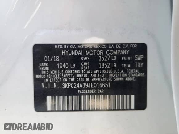 2018 Hyundai Accent SEL z VIN 3KPC24A39JE016651, wystawiony jako Copart lot #81728193 z przebiegiem 66 352 mil mil oraz . Historia ofert i sprzedaży dostępna na DreamBid. Obrazek 13.