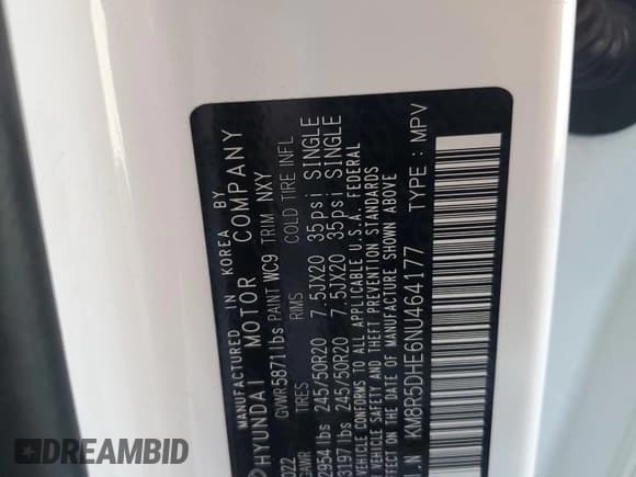 ✅ 2022 Hyundai Palisade Limited • VIN: KM8R5DHE6NU464177 • Лот: 86793654. Опубликован ранее на Copart с пробегом 56 714 миль. Бесплатный доступ к архиву аукционных продаж из США и подробный отчёт об истории автомобиля на DreamBid. Изображение 12.