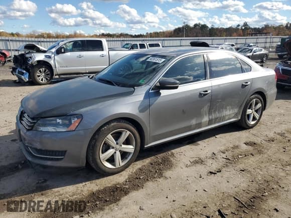 ✅ 2013 Volkswagen Passat SE • VIN: 1VWBP7A36DC126645 • Lot: 90361515. Listed on Copart with 126,058 mi. Free auction sales archive from the USA and detailed vehicle history report at DreamBid. Image 1.