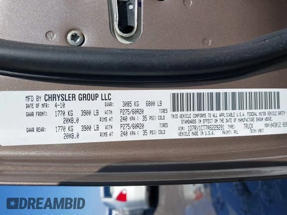 ✅ 2010 Dodge 1500 SLT • VIN: 1D7RV1CT7AS229291 • Lot: 41566144. Wystawiony na IAAI z przebiegiem 130 639 mil. Bezpłatny archiwum sprzedaży aukcyjnych z USA i szczegółowy raport historii pojazdu na DreamBid. Zdjęcie 9.