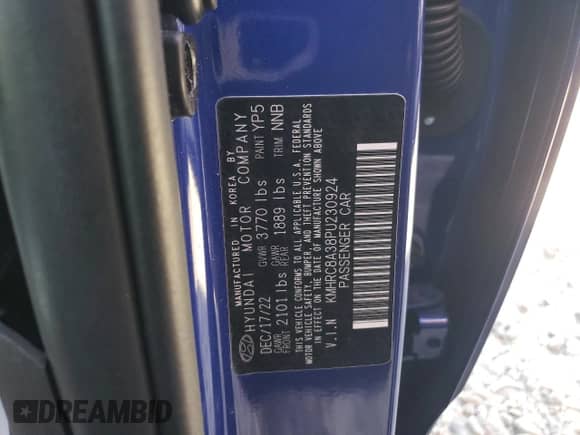 2023 Hyundai Venue Limited с VIN KMHRC8A38PU230924, выставлен на аукционе Copart как лот 76848904 с пробегом 16 114 миль миль и Списание • Salvage title. История ставок и продаж доступна на DreamBid. Изображение 13.