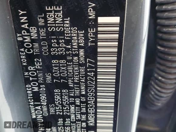 2025 Hyundai Kona SEL with VIN KM8HB3AB9SU224177, listed as a Copart auction lot 91002115 with 23,465 mi miles and Clean title. Bid and sale history available at DreamBid. Image 14.