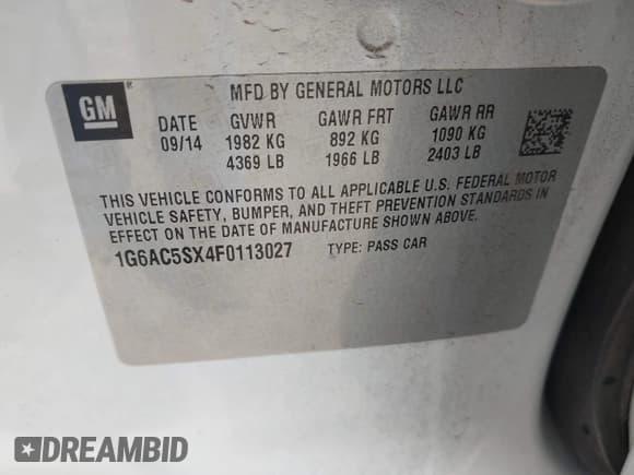 ✅ 2015 Cadillac ATS Performance RWD • VIN: 1G6AC5SX4F0113027 • Лот: 41307410. Опубликован ранее на IAAI с пробегом 125 336 миль. Бесплатный доступ к архиву аукционных продаж из США и подробный отчёт об истории автомобиля на DreamBid. Изображение 9.