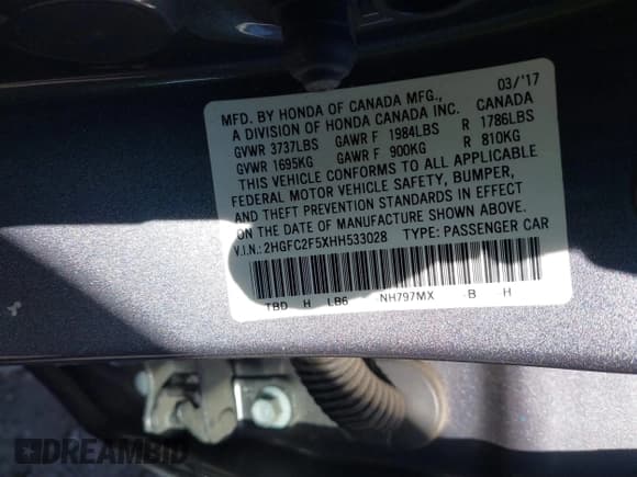 ✅ 2017 Honda Civic LX • VIN: 2HGFC2F5XHH533028 • Lot: 41540773. Wystawiony na IAAI z przebiegiem 102 572 mil. Bezpłatny archiwum sprzedaży aukcyjnych z USA i szczegółowy raport historii pojazdu na DreamBid. Zdjęcie 9.