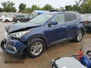 2018 Hyundai Santa Fe 2.4L z VIN 5XYZTDLBXJG548442, wystawiony jako Copart lot #71490095 z przebiegiem 125 249 mil mil oraz Szkoda całkowita • Salvage title. Historia ofert i sprzedaży dostępna na DreamBid. Obrazek 1.