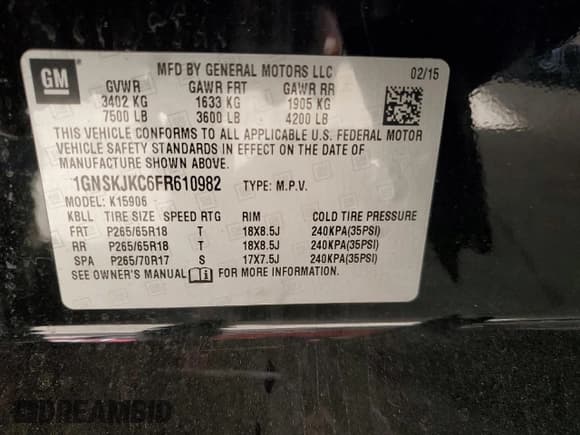 ✅ 2015 Chevrolet Suburban LT • VIN: 1GNSKJKC6FR610982 • Lot: 79065914. Wystawiony na Copart z przebiegiem 165 861 mil. Bezpłatny archiwum sprzedaży aukcyjnych z USA i szczegółowy raport historii pojazdu na DreamBid. Zdjęcie 14.
