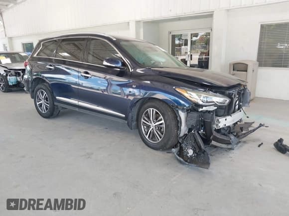 ✅ 2019 Infiniti QX60 Pure • VIN: 5N1DL0MN4KC507950 • Lot: 42579738. Listed on IAAI with 55,359 mi. Free auction sales archive from the USA and detailed vehicle history report at DreamBid. Image 1.