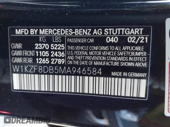 ✅ 2021 Mercedes-Benz E 350 • VIN: W1KZF8DB5MA946584 • Lot: 43550684. Listed on IAAI with 66,048 mi. Free auction sales archive from the USA and detailed vehicle history report at DreamBid. Image 9.