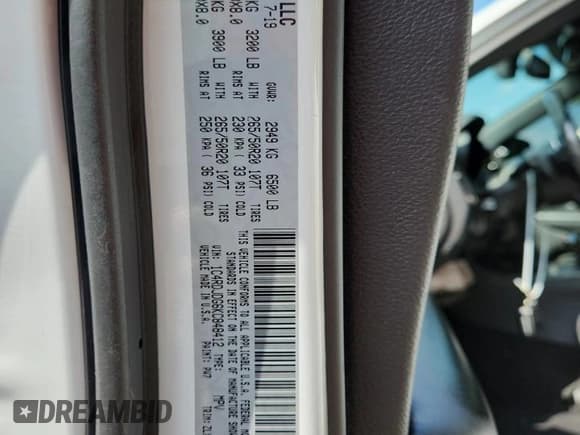 ✅ 2019 Dodge Durango GT Plus • VIN: 1C4RDJDG6KC848412 • Lot: 66179995. Listed on Copart with 57,241 mi. Free auction sales archive from the USA and detailed vehicle history report at DreamBid. Image 13.