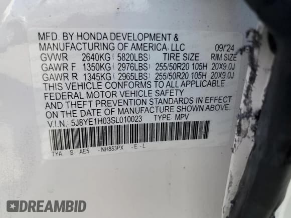 ✅ 2025 Acura MDX w/A-Spec Package • VIN: 5J8YE1H03SL010023 • Lot: 65535335. Listed on Copart with 10,656 mi. Free auction sales archive from the USA and detailed vehicle history report at DreamBid. Image 13.