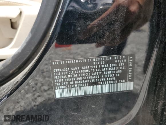 ✅ 2015 Volkswagen Jetta SE • VIN: 3VWD07AJ1FM296361 • Лот: 62921485. Опубликован ранее на Copart с пробегом 146 024 миль. Бесплатный доступ к архиву аукционных продаж из США и подробный отчёт об истории автомобиля на DreamBid. Изображение 12.