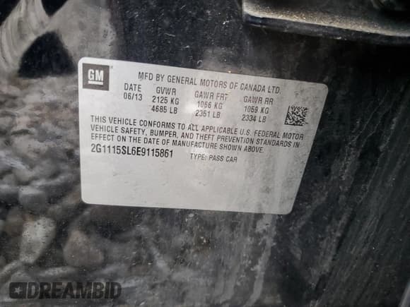 ✅ 2014 Chevrolet Impala LT • VIN: 2G1115SL6E9115861 • Лот: 63596984. Опубликован ранее на Copart с пробегом Не указан. Бесплатный доступ к архиву аукционных продаж из США и подробный отчёт об истории автомобиля на DreamBid. Изображение 12.